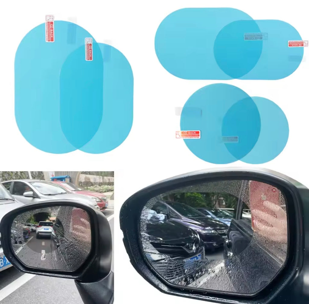 Folia ochronna na lusterka samochodowe – anti-fog i rainproof, 2 sztuki
